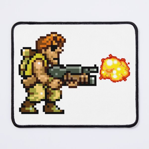 Item preview, Pixel Art Commando Bazooka Fire - Retro 16-Bit Action Gaming Print designed and sold by DesignArtist.ia.