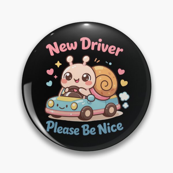 Item preview, New Driver Please Be Nice – Cute Snail Driving Car Funny Kawaii Sticker designed and sold by AMICO77.