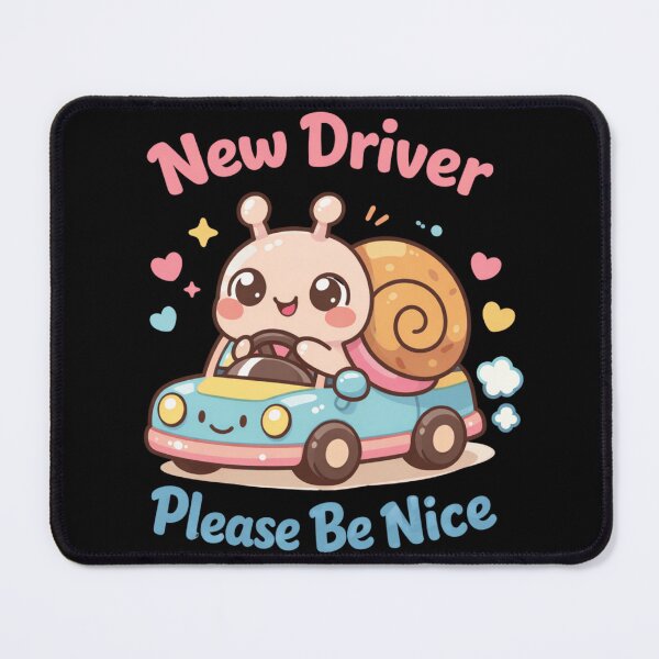 Item preview, New Driver Please Be Nice – Cute Snail Driving Car Funny Kawaii Sticker designed and sold by AMICO77.