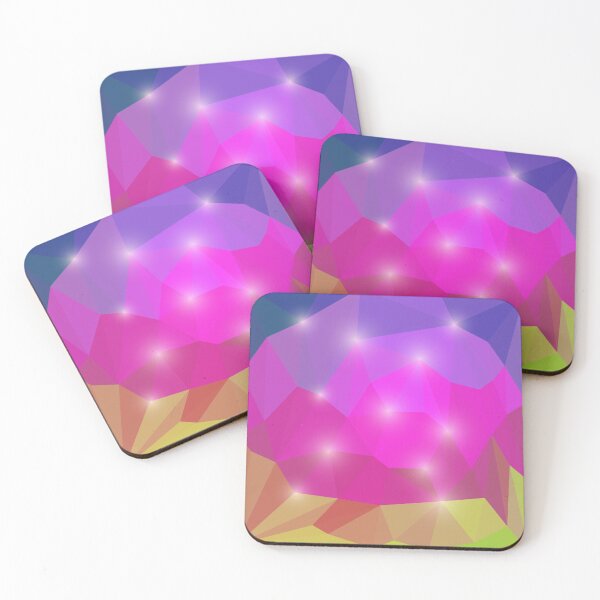 Item preview, Abstract Geometric Crystal Mosaic in Pink and Purple designed and sold by SolutionsArt.