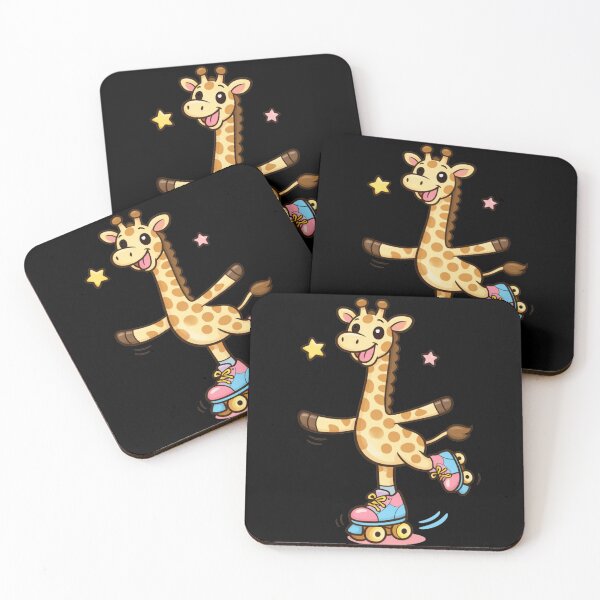 Item preview, Funny Roller Skating Giraffe – Long Neck Cartoon Retro Sticker designed and sold by AMICO77.