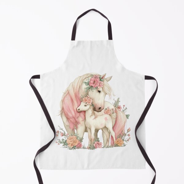 Item preview, Mare & Foal With Floral Crowns – Whimsical Horse Illustration designed and sold by Saxon Designs.