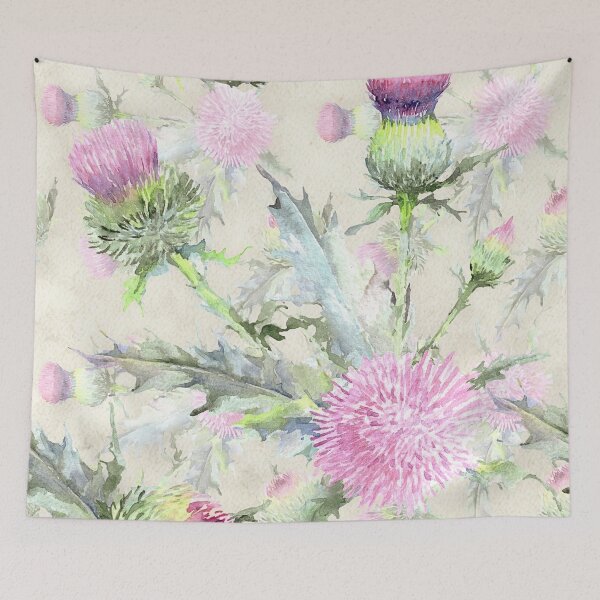 Item preview, Scottish Thistle Throw Pillow – Scotland National Flower Celtic Cushion Decor designed and sold by SKULLARTISTRY.