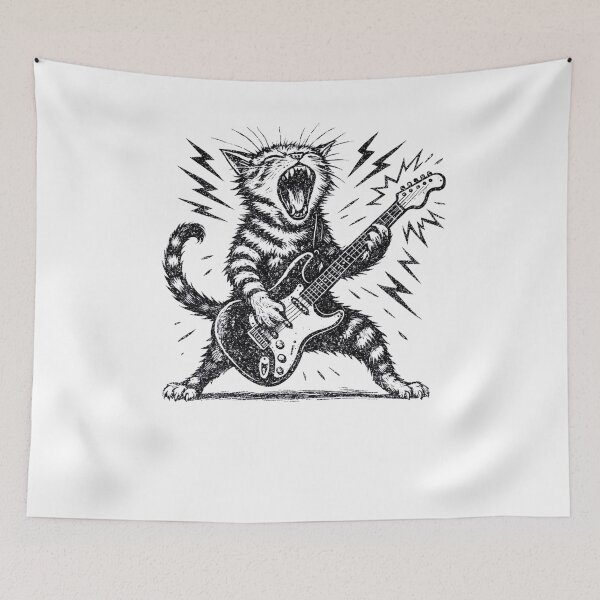 Item preview, Cat Playing Guitar designed and sold by Mirandalab.