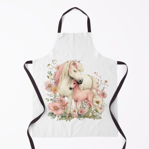 Item preview, Mare & Foal in Florals – Whimsical Gentle Horse Illustration designed and sold by Saxon Designs.