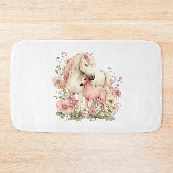 Item preview, Mare & Foal in Florals – Whimsical Gentle Horse Illustration designed and sold by Saxon Designs.