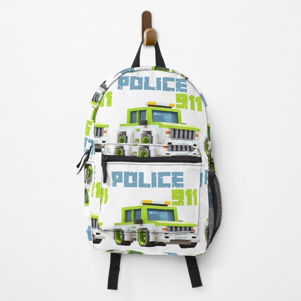 Item preview, Police 911 Lego Truck - Cute Blocky Emergency Vehicle Art Print designed and sold by DesignArtist.ia.