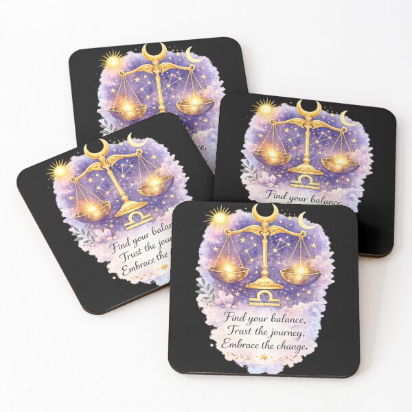 Item preview, Libra Zodiac Celestial Watercolor Art – Golden Scales Astrology Gift for September & October Birthday designed and sold by ChemiroL.