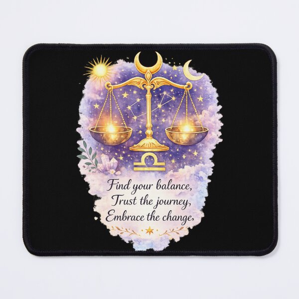 Item preview, Libra Zodiac Celestial Watercolor Art – Golden Scales Astrology Gift for September & October Birthday designed and sold by ChemiroL.