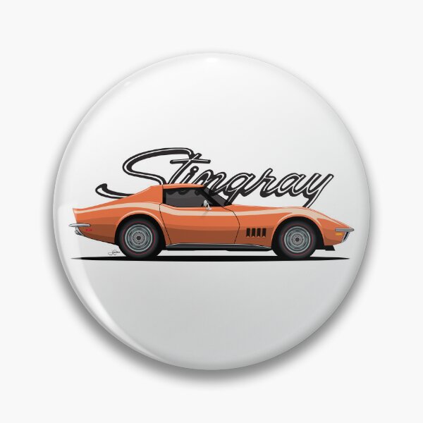 Item preview, C3 Orange Corvette illustration designed and sold by blackdogshop.