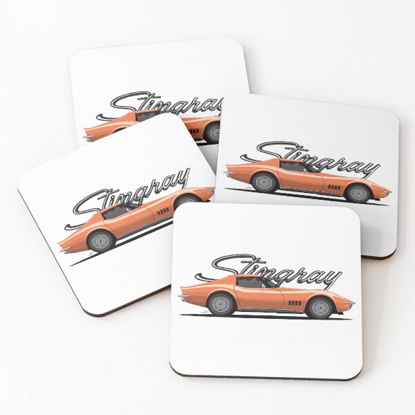 Item preview, C3 Orange Corvette illustration designed and sold by blackdogshop.