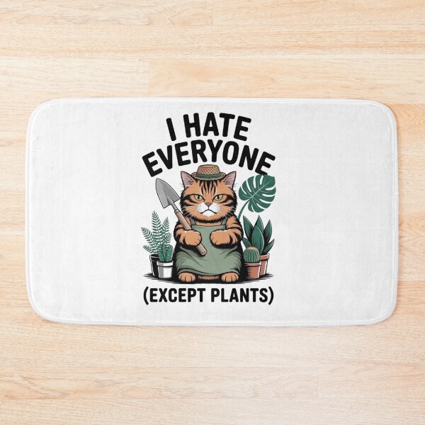 Item preview, I Hate Everyone Except Plants - Funny Grumpy Cat Gardener Art designed and sold by Mr-wow.