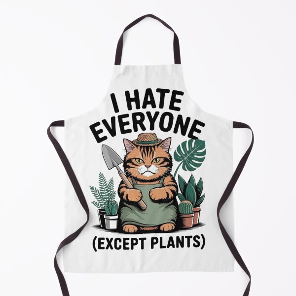 Item preview, I Hate Everyone Except Plants - Funny Grumpy Cat Gardener Art designed and sold by Mr-wow.