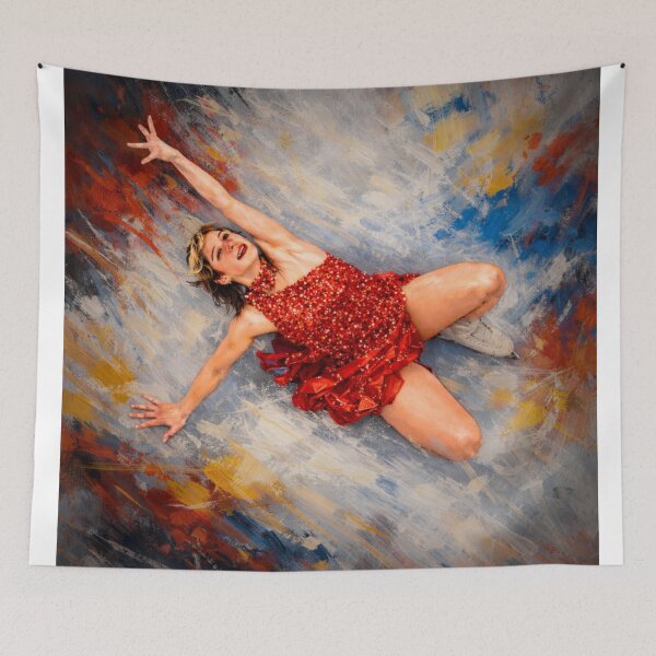 Item preview, Red Figure Skater Abstract Painting - Alysa Liu designed and sold by origin-arthouse.