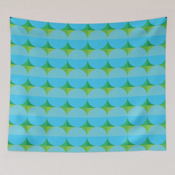 Item preview, Geometric Blue Circles on Green Pattern designed and sold by Arturo Daniel Garcia Palomo.
