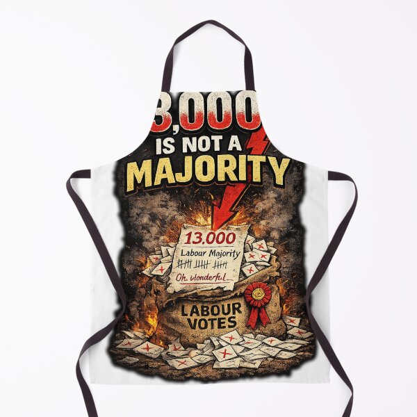Item preview, 13,000 Is Not a Majority – UK Election Satire Tee designed and sold by PoliTeeks.