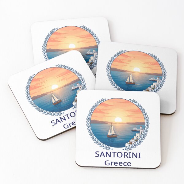 Item preview, Santori Greece Vintage Travel Poster Style Art designed and sold by eikulabs.