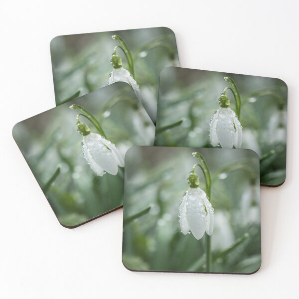 Item preview, Morning Dew on Snowdrop – Delicate Spring Bloom Macro Photography designed and sold by JSFrame.