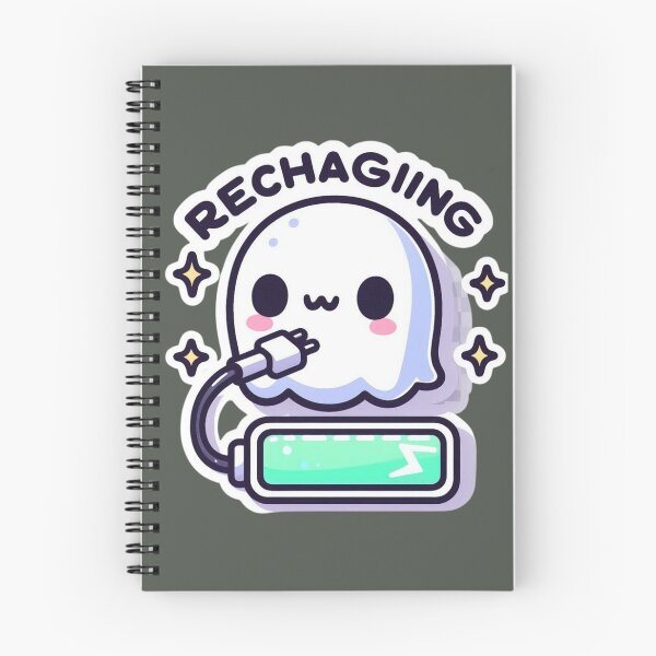 Item preview, Currently Recharging Ghost – Social Battery Loading Cute Aesthetic Design designed and sold by Low Battery Society.