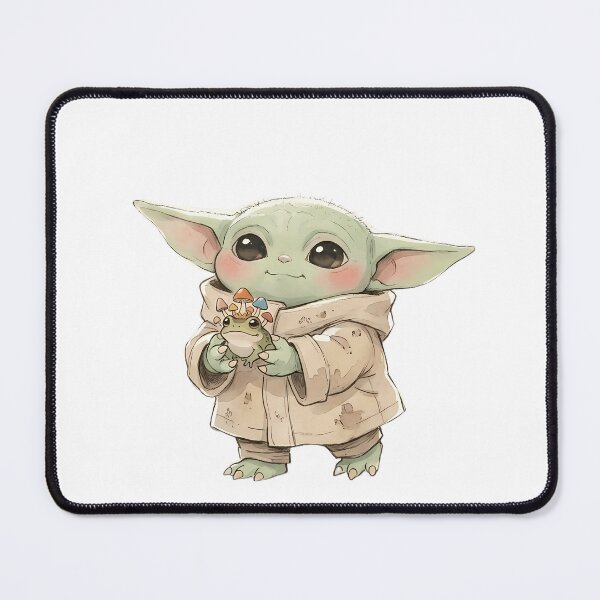 Item preview, BABY YODA WITH MUSHROOM CROWN FROG designed and sold by LIS AND MELIVERSO.
