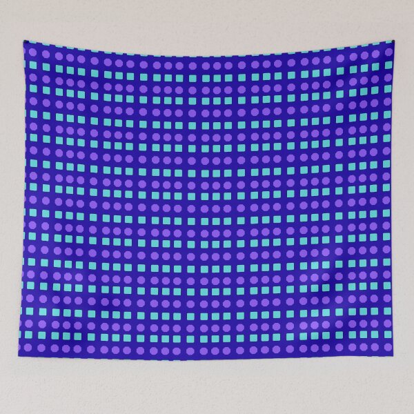 Item preview, Turquoise Rounded Squares and Purple Octagons on Dark Blue background pattern designed and sold by fev-rocks.