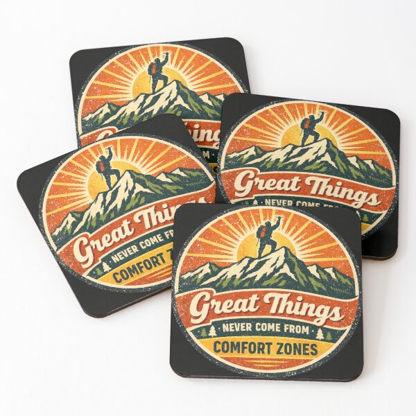 Item preview, Great Things Never Come From Comfort Zones – Vintage Adventure Mountain Climber Badge designed and sold by AMICO77.