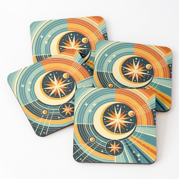 Item preview, Geometric Crescent Moon and Starburst Orbit designed and sold by InkSmithery.