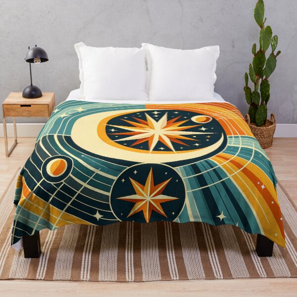 Item preview, Geometric Crescent Moon and Starburst Orbit designed and sold by InkSmithery.