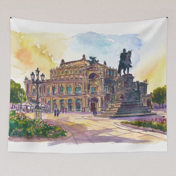 Item preview, Dresden Semperoper Travel Cityscape Scene of Historic Opera House designed and sold by artshop77.