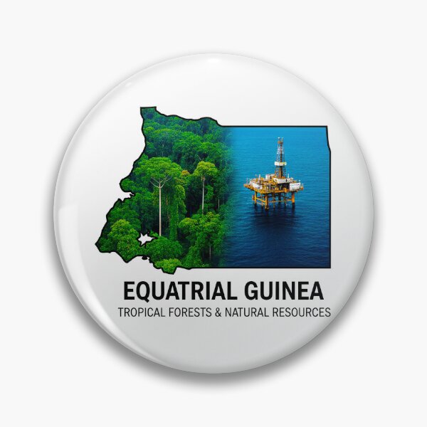 Item preview, Equatorial Guinea Map Tropical Rainforests and Offshore Oil Heritage Art designed and sold by AbulailArt.