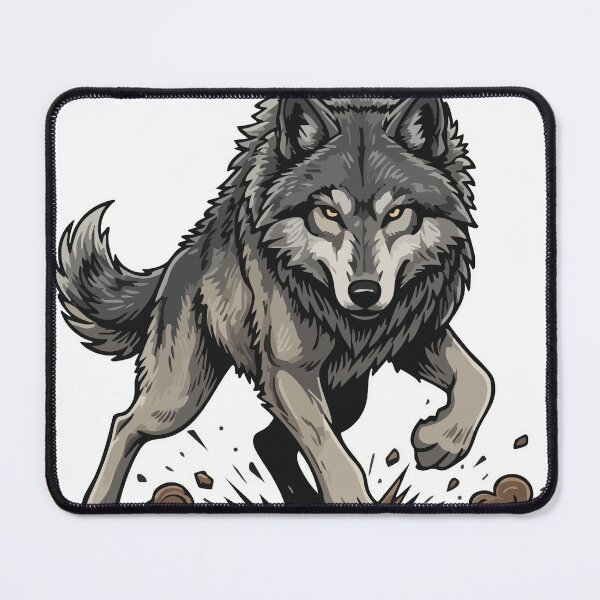 Item preview, Wild Gray Wolf Walking Mascot Wolf Alpha designed and sold by PixelStudioBe.