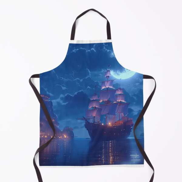 Item preview, Splendid Ship in a night lagoon designed and sold by MorningFive.