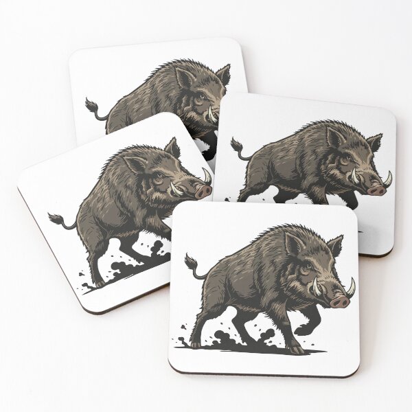 Item preview, Wild Boar Charges Mascot Forest Wild Boar designed and sold by PixelStudioBe.