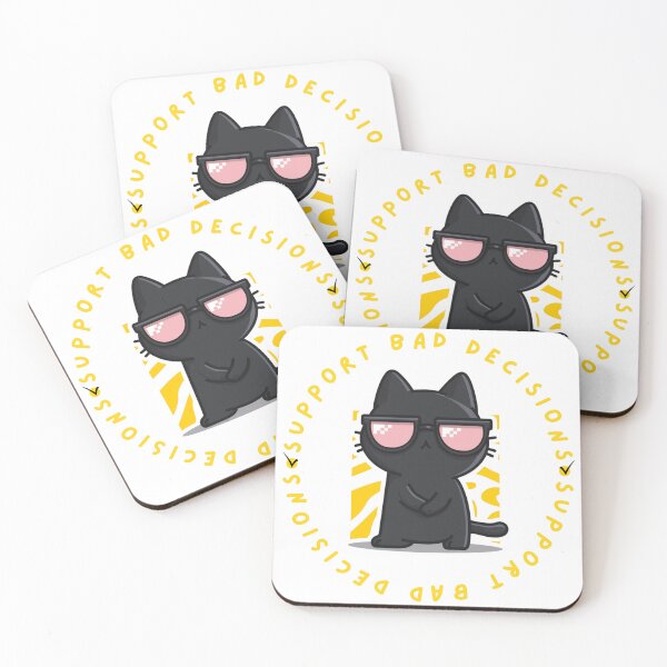 Item preview, I Support Bad Decisions Funny Evil Black Cat  designed and sold by Region.