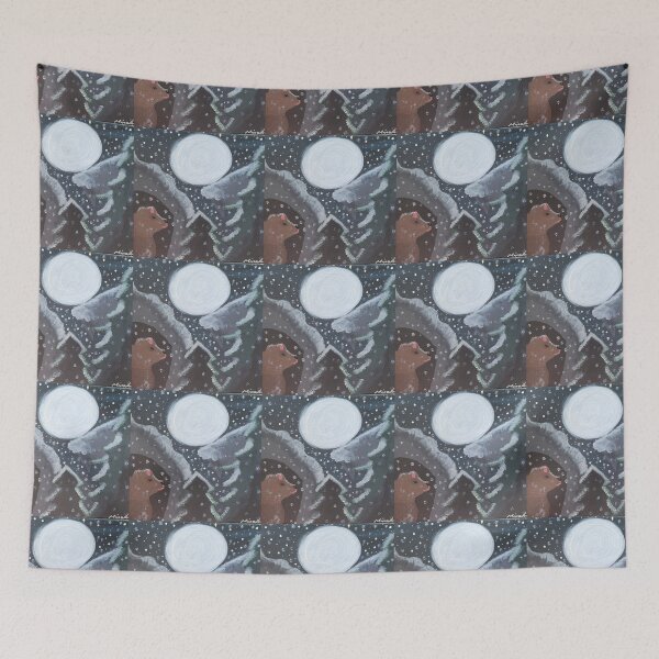 Item preview, Bear in the winter night designed and sold by MinasArt90.