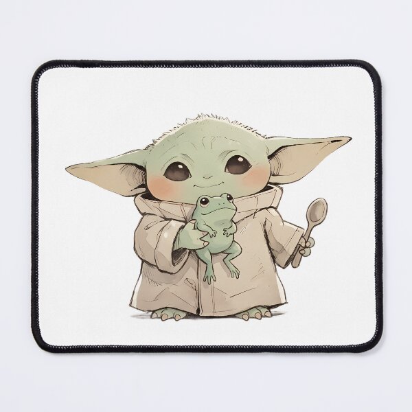 Item preview, BABY YODA WITH FROG HOLDING SPOON designed and sold by LIS AND MELIVERSO.