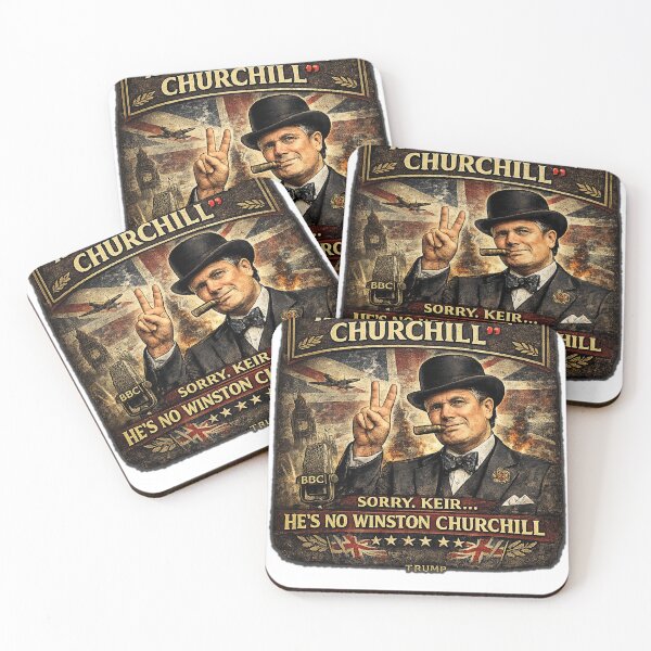 Item preview, He’s No Winston Churchill – UK Politics Satire designed and sold by PoliTeeks.