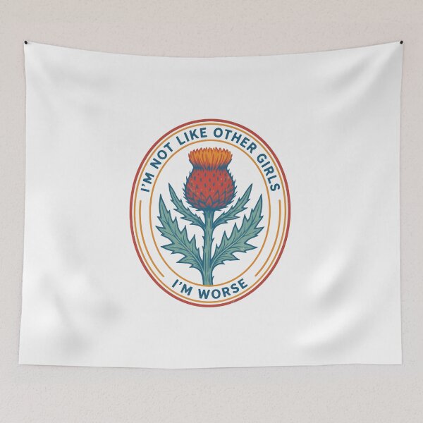 Item preview, I'm Not Like Other Girls I'm Worse Oval Floral Emblem designed and sold by SkeletonsDanger.