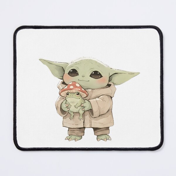 Item preview, BABY YODA WITH MUSHROOM HAT TOAD designed and sold by LIS AND MELIVERSO.