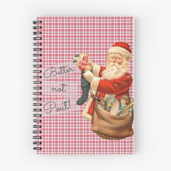 Item preview, Better Not Pout Vintage Santa Claus Red Plaid designed and sold by TheBohemianLark.