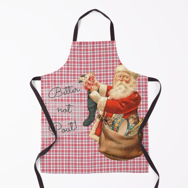 Item preview, Better Not Pout Vintage Santa Claus Red Plaid designed and sold by TheBohemianLark.