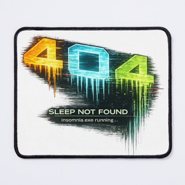 Item preview, 404 Sleep Not Found – Insomnia.exe Running Funny Tech Meme designed and sold by NAJURE.