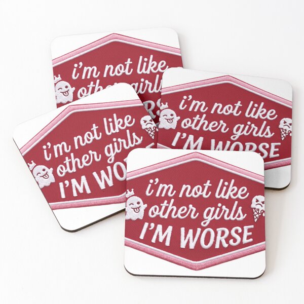 Item preview, I'm Not Like Other Girls I'm Worse Red Gothic Badge designed and sold by SkeletonsDanger.