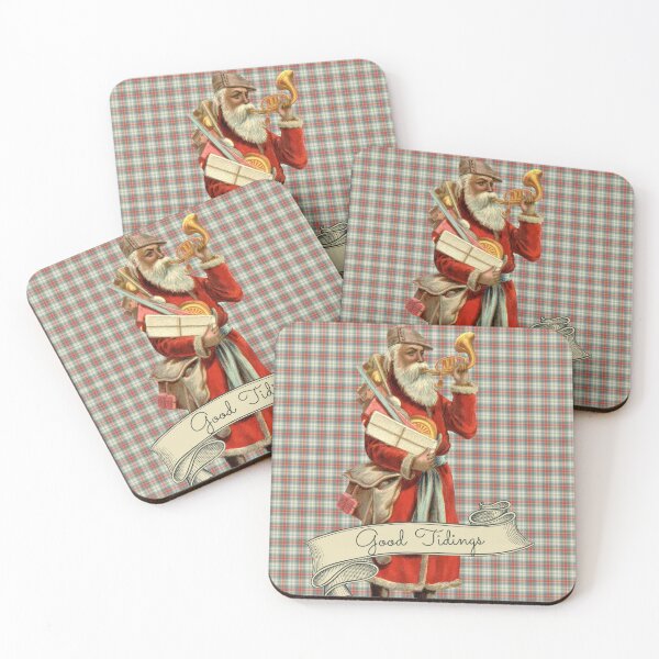 Item preview, Vintage African American Santa Claus Good Tidings Plaid designed and sold by TheBohemianLark.