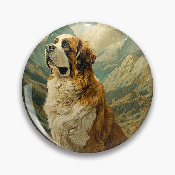 Item preview, Saint Bernard in a Mountain Landscape designed and sold by PetsArt.