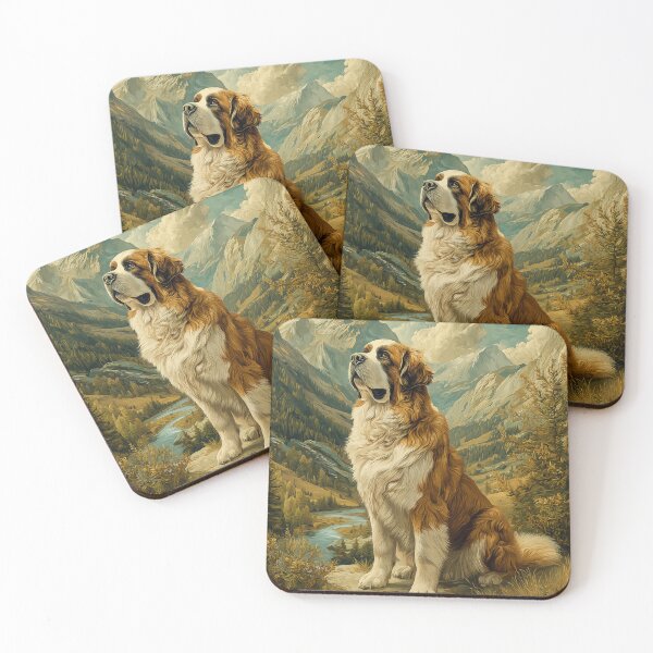 Item preview, Saint Bernard in a Mountain Landscape designed and sold by PetsArt.