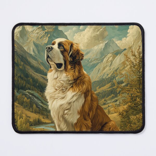 Item preview, Saint Bernard in a Mountain Landscape designed and sold by PetsArt.