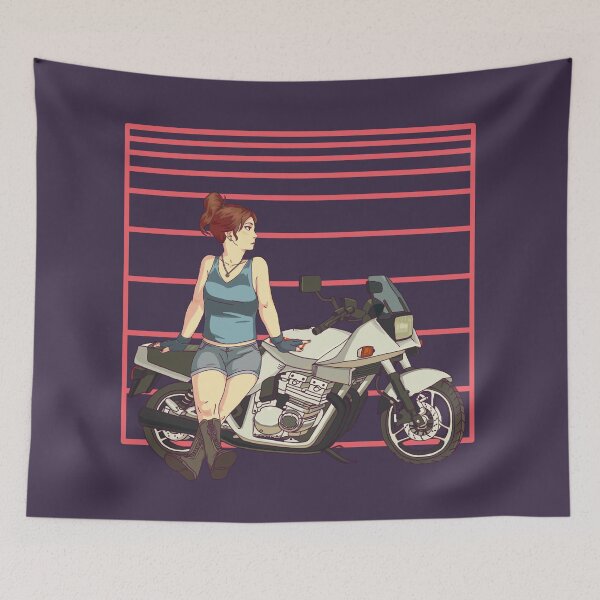 Item preview, girl on a GSX750S designed and sold by JuanAlmeidaArts.