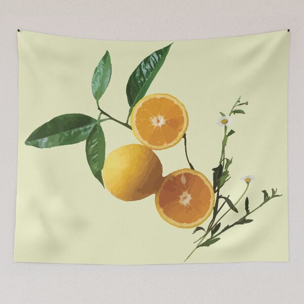 Item preview, Citrus Branch with Oranges and Flowers designed and sold by Arturo Daniel Garcia Palomo.