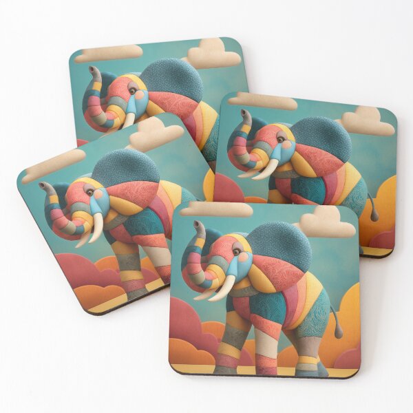 Item preview, Colorful Patchwork Elephant designed and sold by PetsArt.